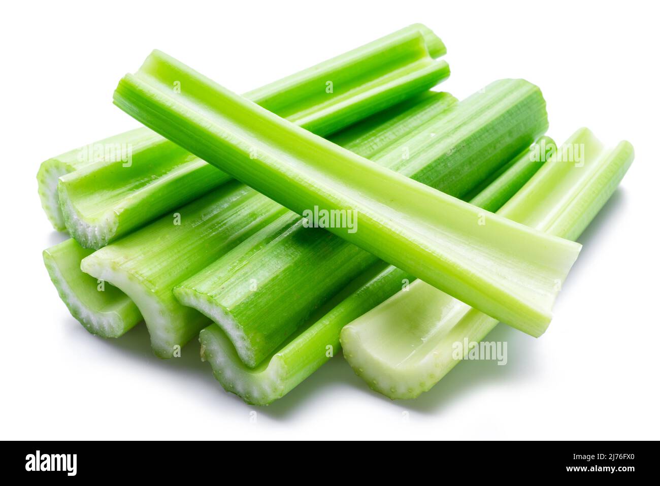 Pile of celery ribs isolated on white background Stock Photo Alamy