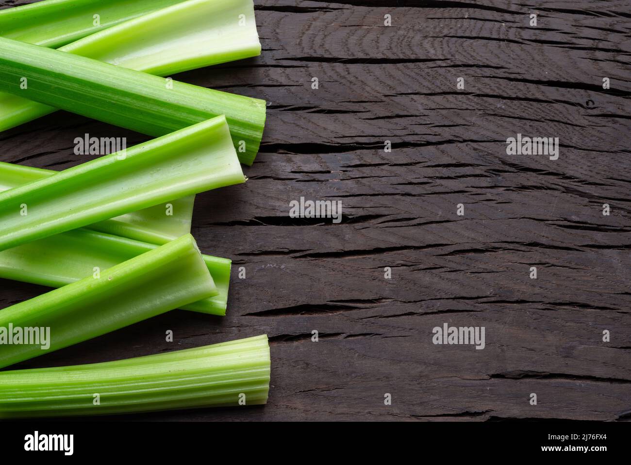 Pile of celery ribs isolated on white background Stock Photo Alamy