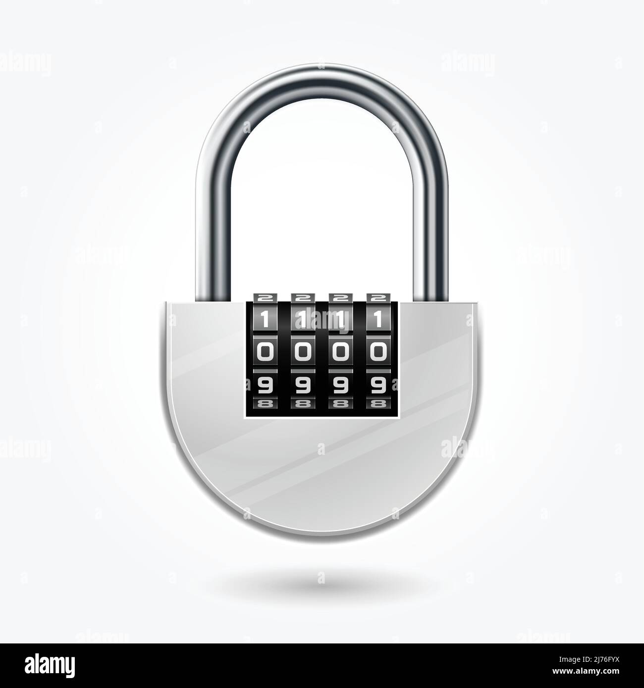 Combination lock for school lockers, round code padlock icon, keyless