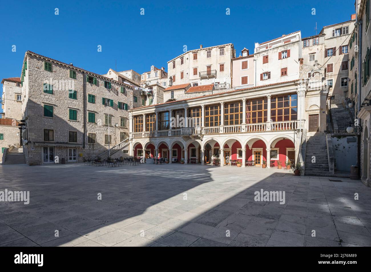 Old Town With Large Loggia On Republic Square Croatia Hi-res Stock ...