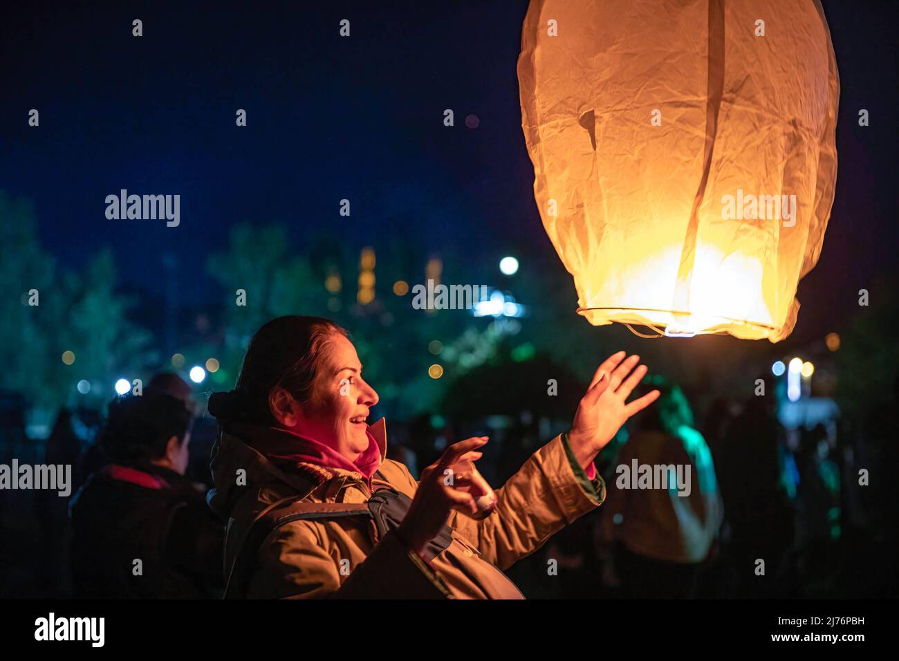 Sky Lanterns Diwali Or Deepavali Celebration Festival Of Lights Stock Photo  - Download Image Now - iStock