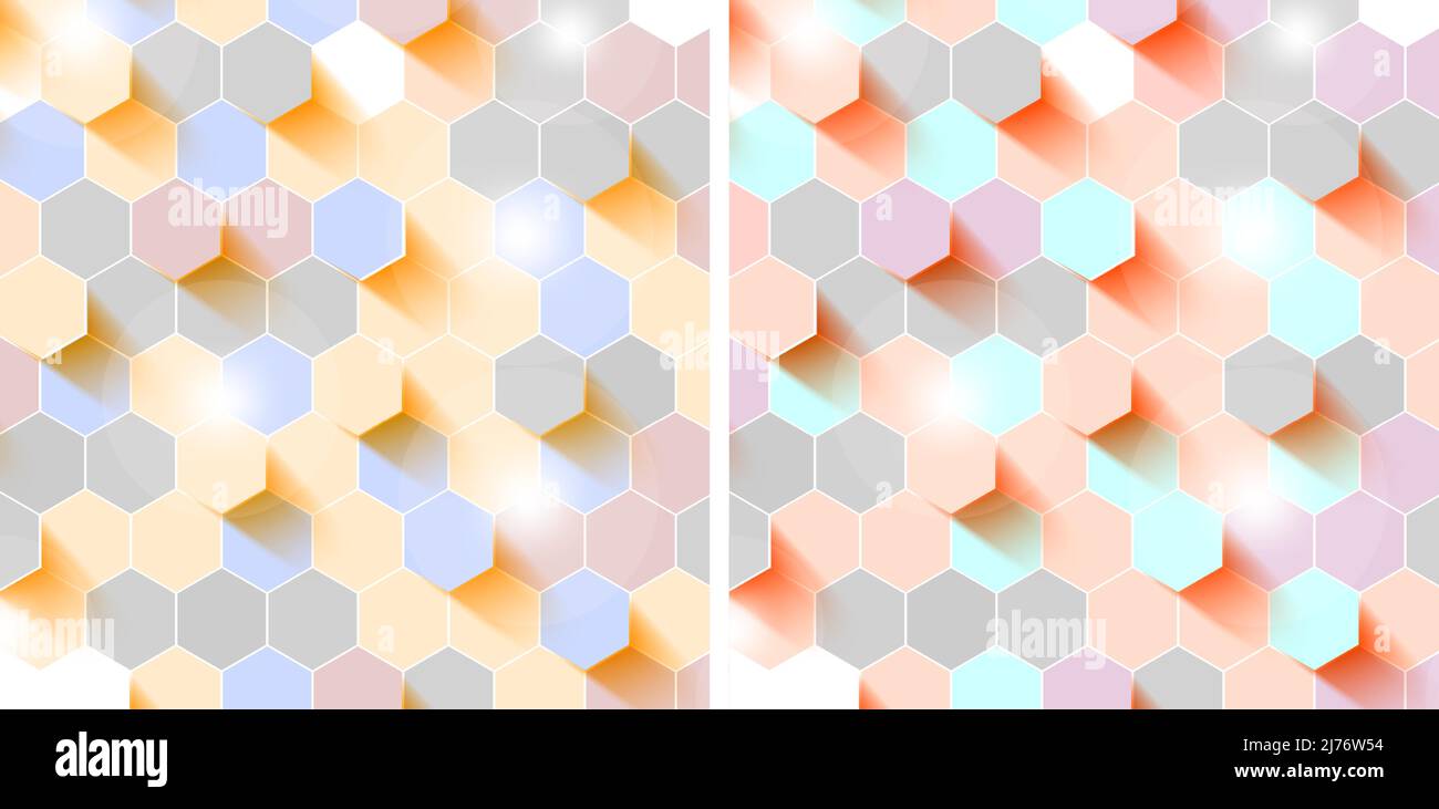 Honeycomb Hexagon Technology Abstract Background Stock Vector