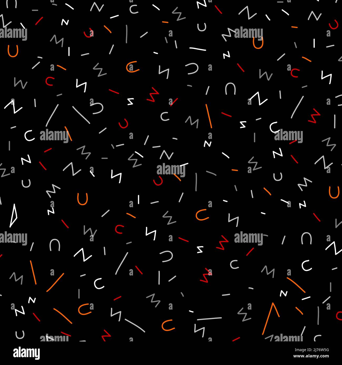 Alphabet Memphis Pattern Background Stock Vector