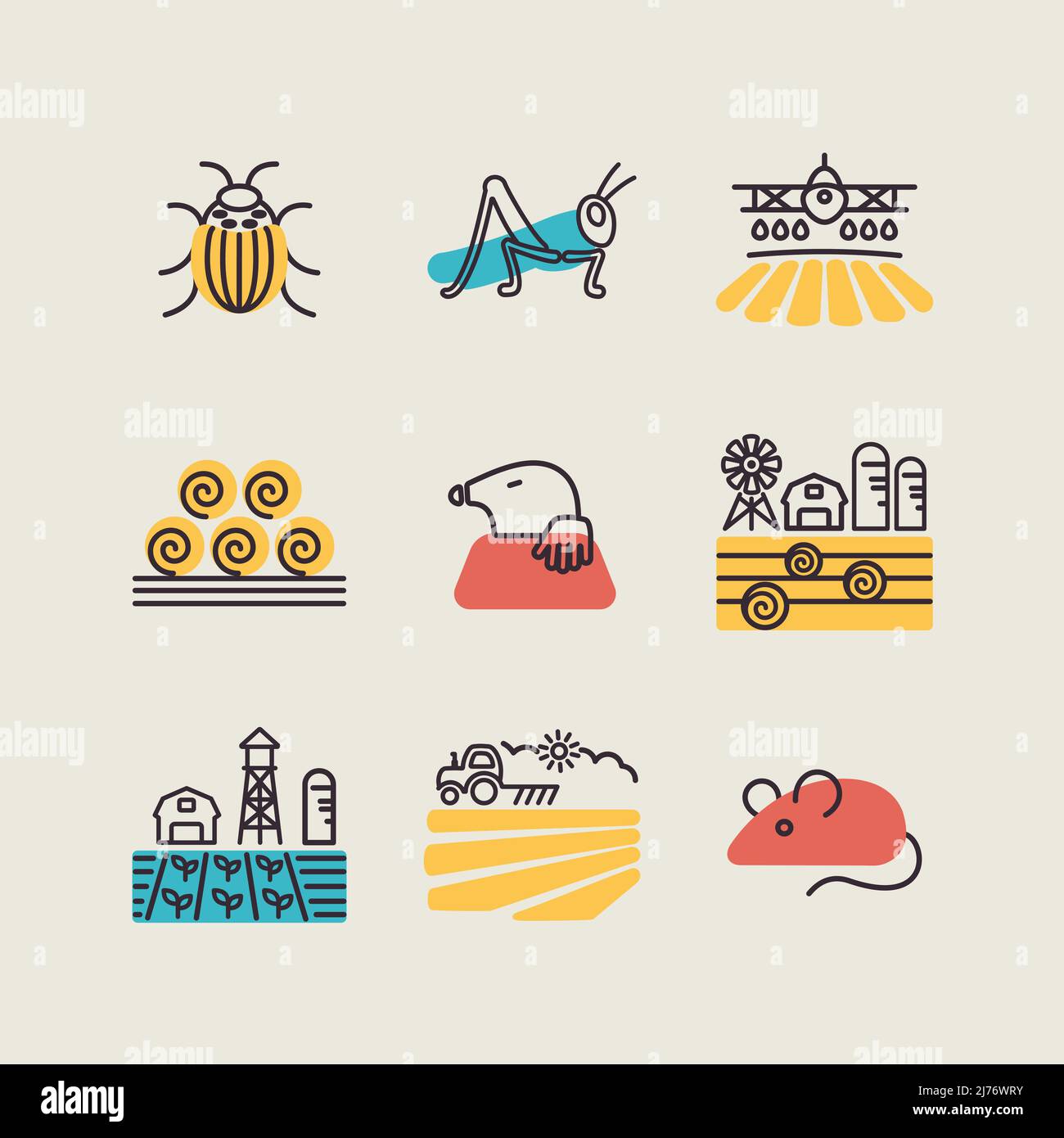 Farm Field isolated icon. Agriculture animal sign. Graph symbol for your web site design, logo, app, UI. Vector illustration, EPS10 Stock Vector