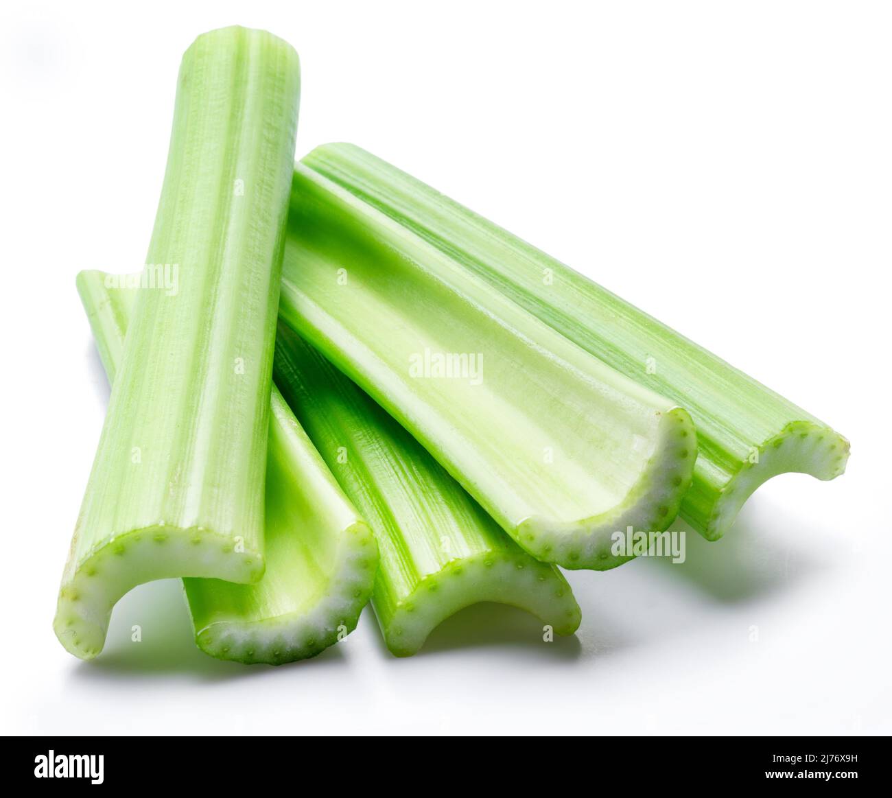 Pile of celery ribs isolated on white background Stock Photo Alamy