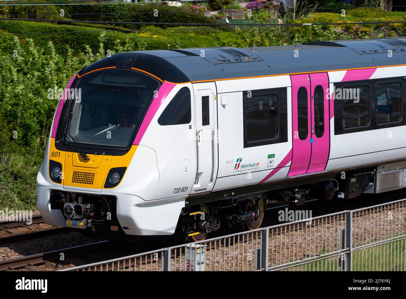 New C2C Class 720 Train On A Test Run At Chalkwell Southend On Sea   New C2c Class 720 Train On A Test Run At Chalkwell Southend On Sea Essex Uk Electrified London Southend Railway Operated By Trenitalia Uk 2J76YKJ 