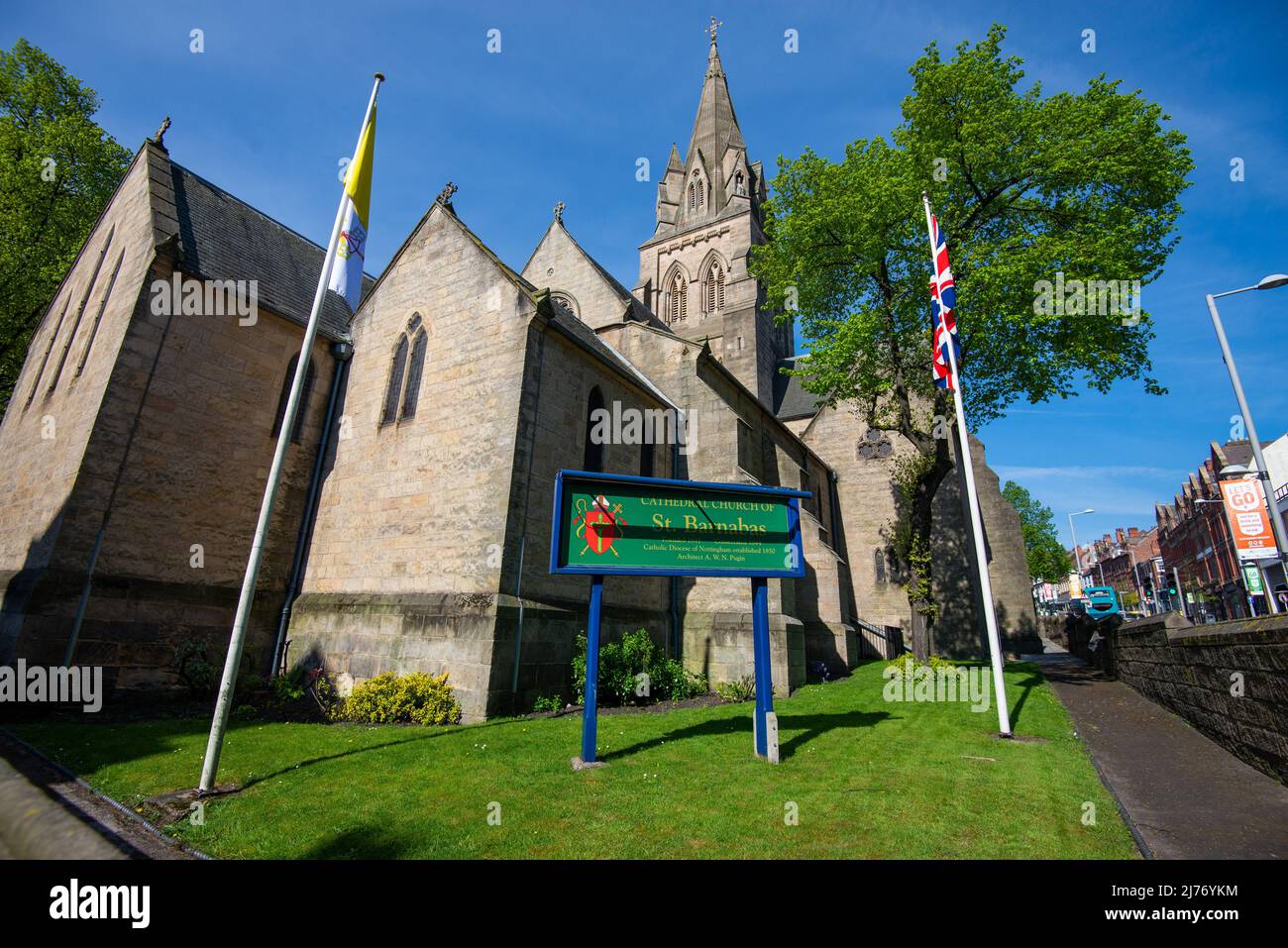 The Cathedral Church of St. Barnabas in the city of Nottingham, England, Stock Photo