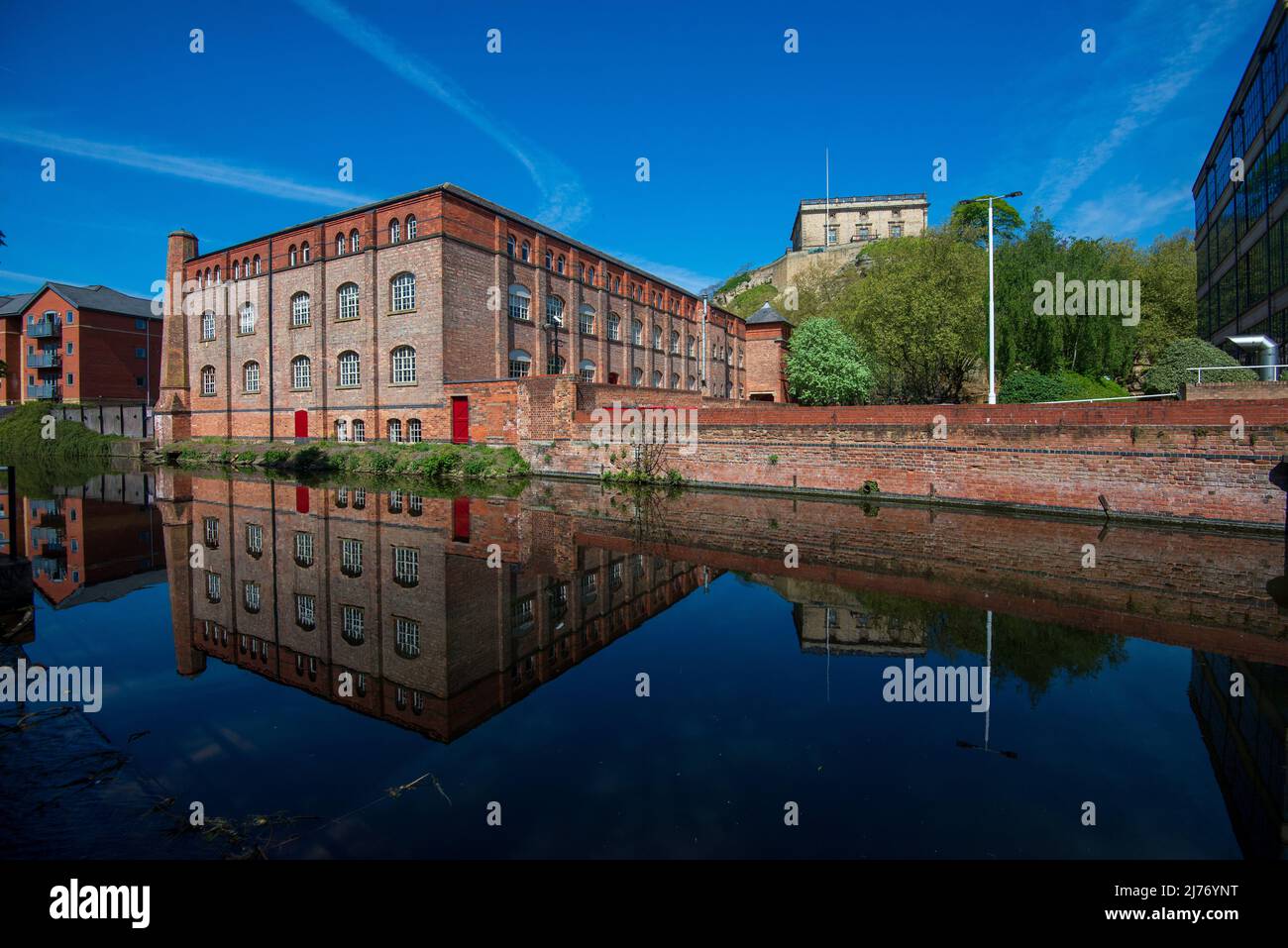 Nottingham Canal or Nottingham and Beeston Canal in the city centre. Stock Photo