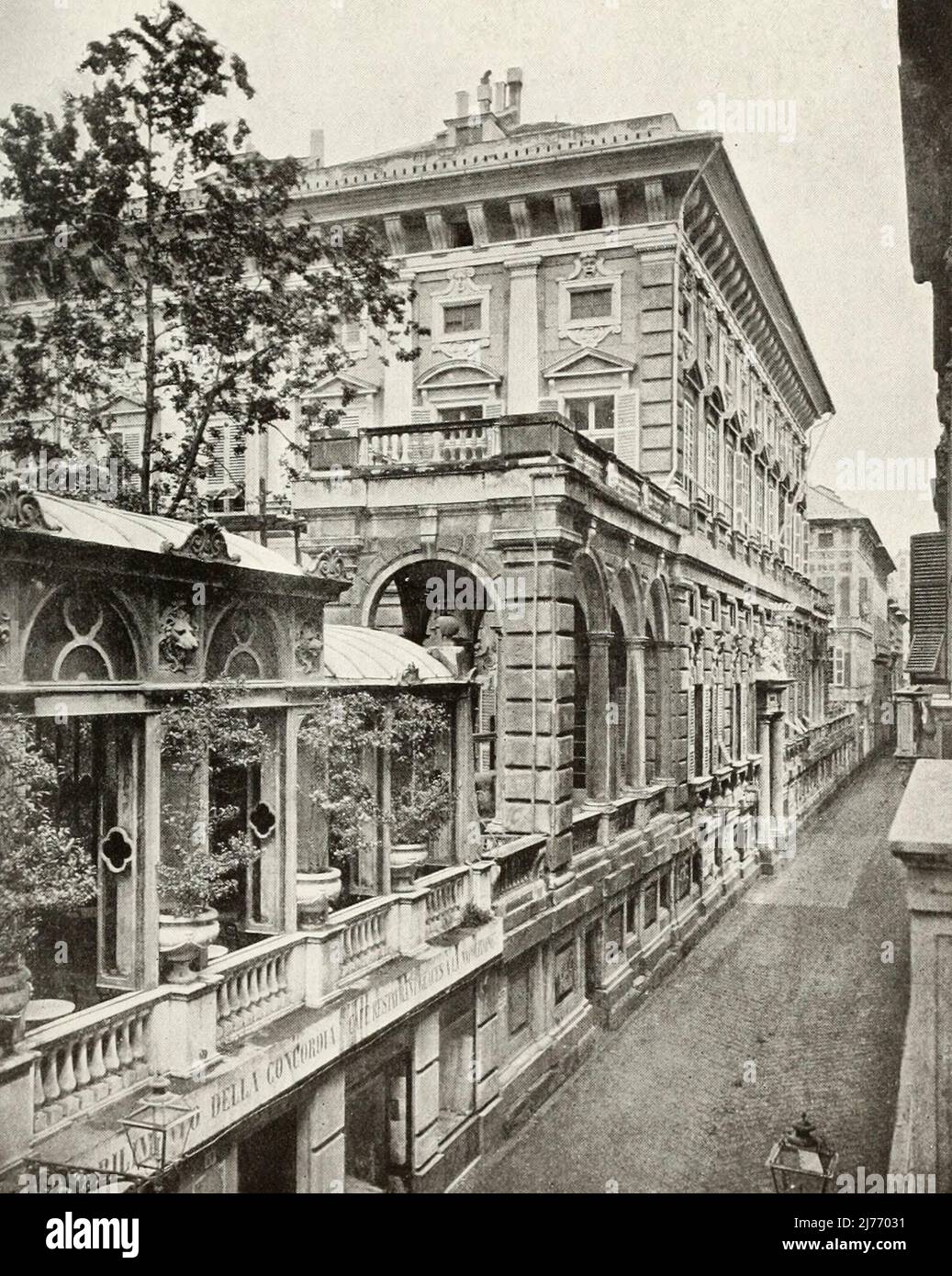 The Via Nuova (Now the Via Garibaldi), Genoa, Italy, circa 1900 Stock Photo