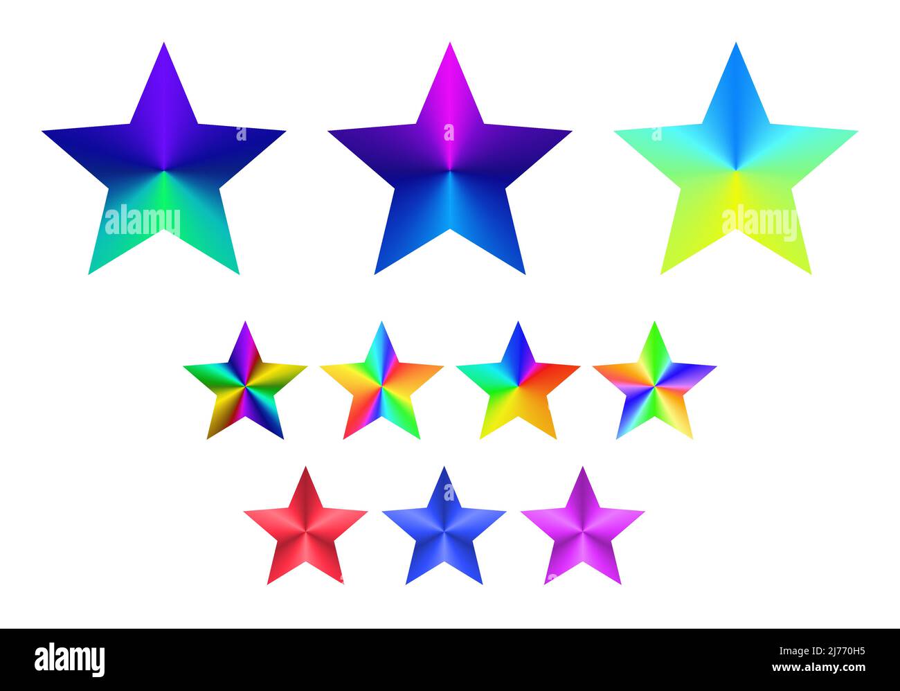 Rainbow Stars Icon Elements. Set of Ten Stars Stock Vector Image & Art