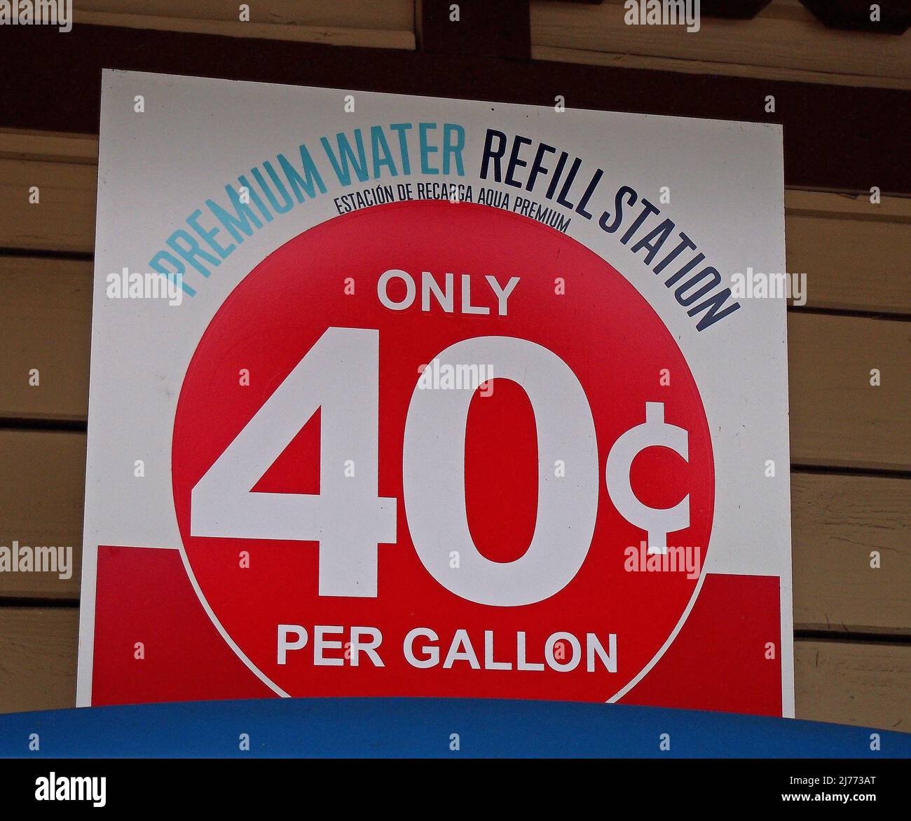 premium water refill station, forty cents, 40 cents, per gallon, gallon