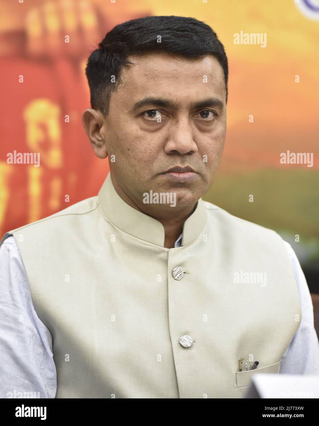 NEW DELHI, INDIA - MAY 6: Chief Minister of Goa Pramod Sawant, during the Inaugurating the Adiguru Shankaracharya Jayanti Celebrations at Constitution Club of India on May 6, 2022 in New Delhi, India. May 6 marks the 1234th birth anniversary of Adi Shankaracharya. Adi Shankara, also known as Jagatguru Shankaracharya, continues to be one of the significant religious leaders and philosophers of India (Photo by Sonu Mehta/Hindustan Times/Sipa USA) Stock Photo