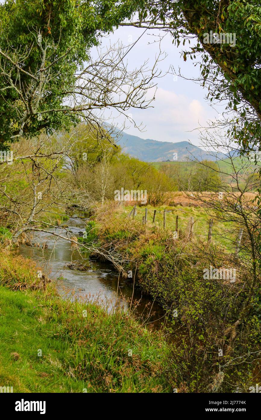 Afon Dwyfor in the Cwm Pennant Valley, Snowdonia, North Wales Stock