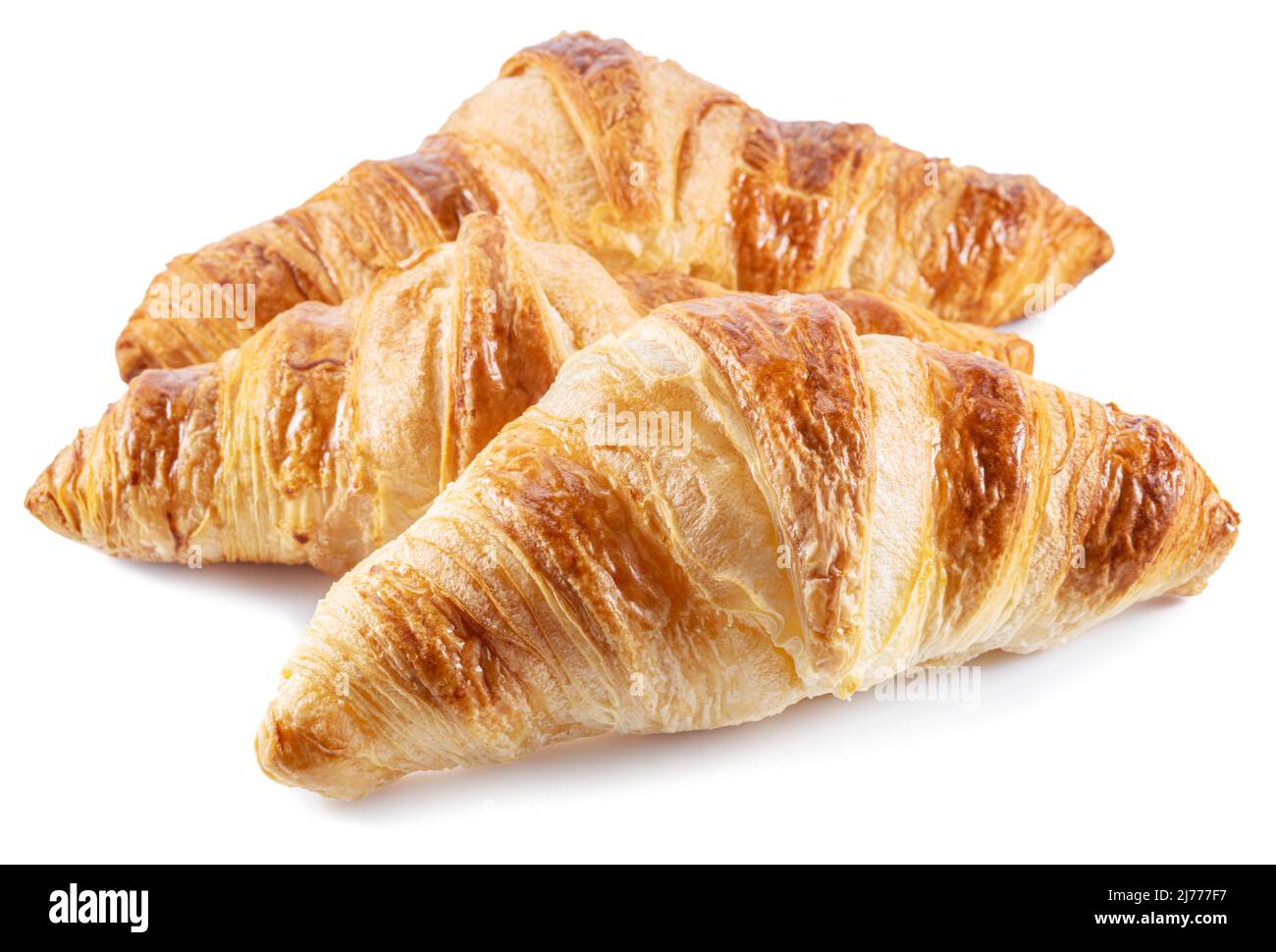 Tasty crusty croissants isolated on white background Stock Photo - Alamy