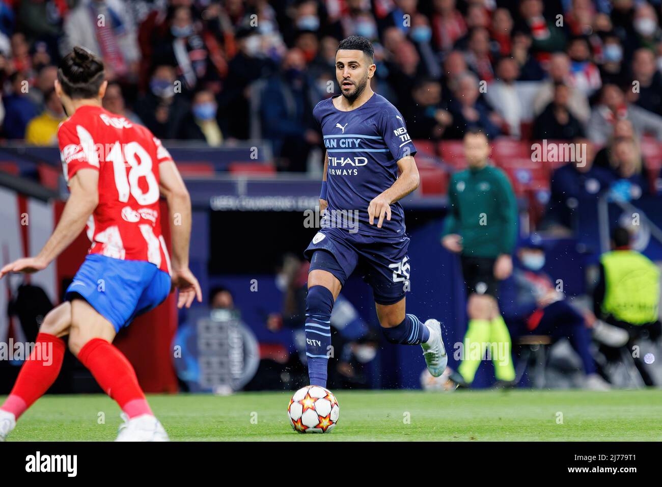 MADRID - APR 13: Riyad Mahrez In Action During The Champions League ...