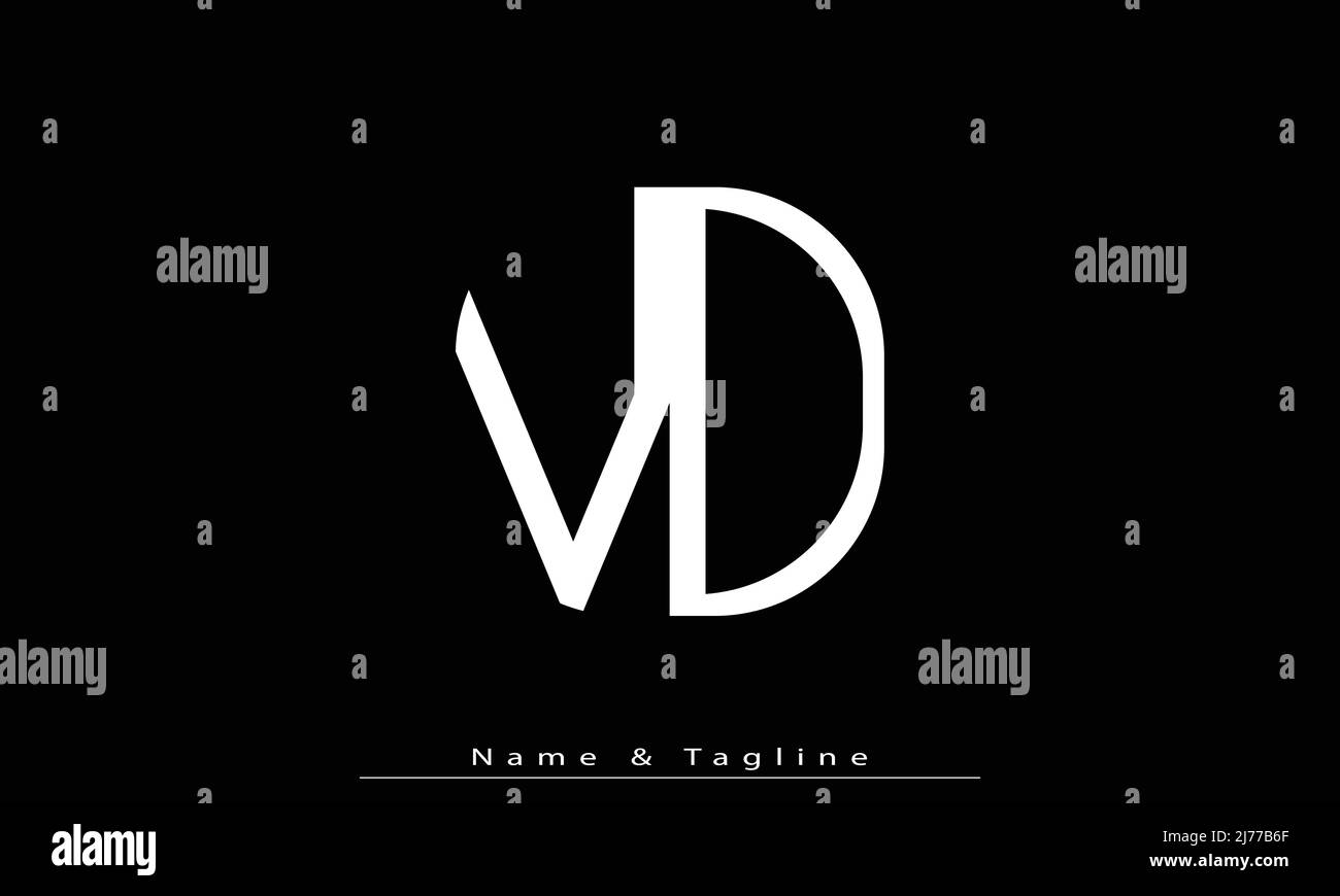 Alphabet letters Initials Monogram logo VD , DV Stock Vector