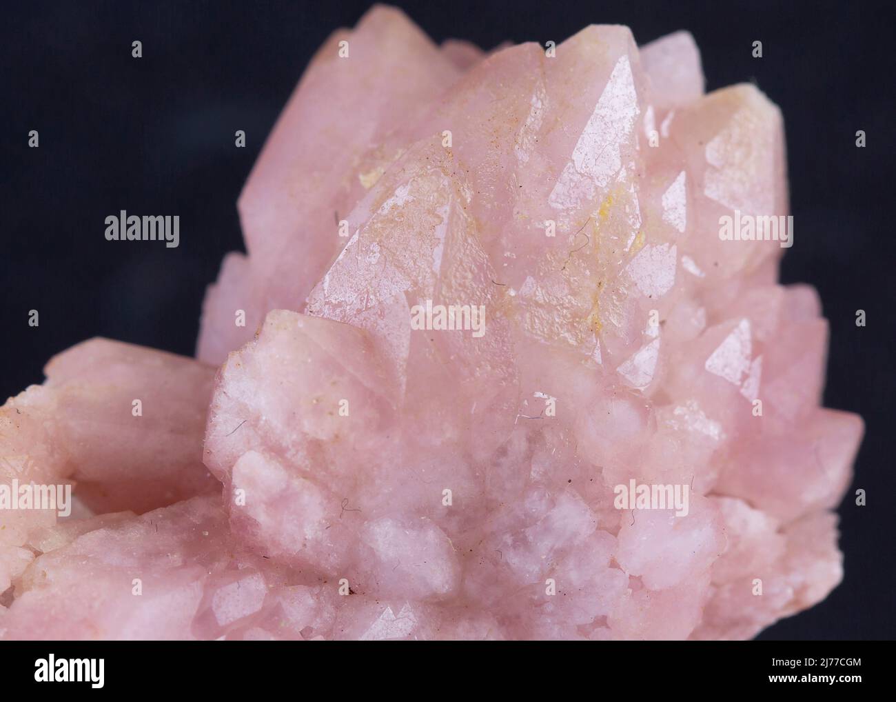 pink quartz mineral specimen stone rock geology gem crystal Stock Photo