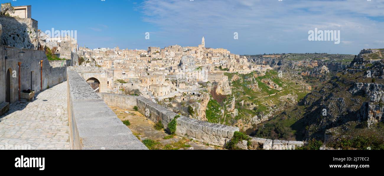 Matera - The cityscape panorama. Stock Photo