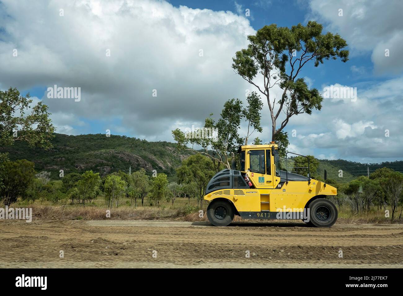 Townsville, Queensland, Australia May 2022 Road work heavy machine