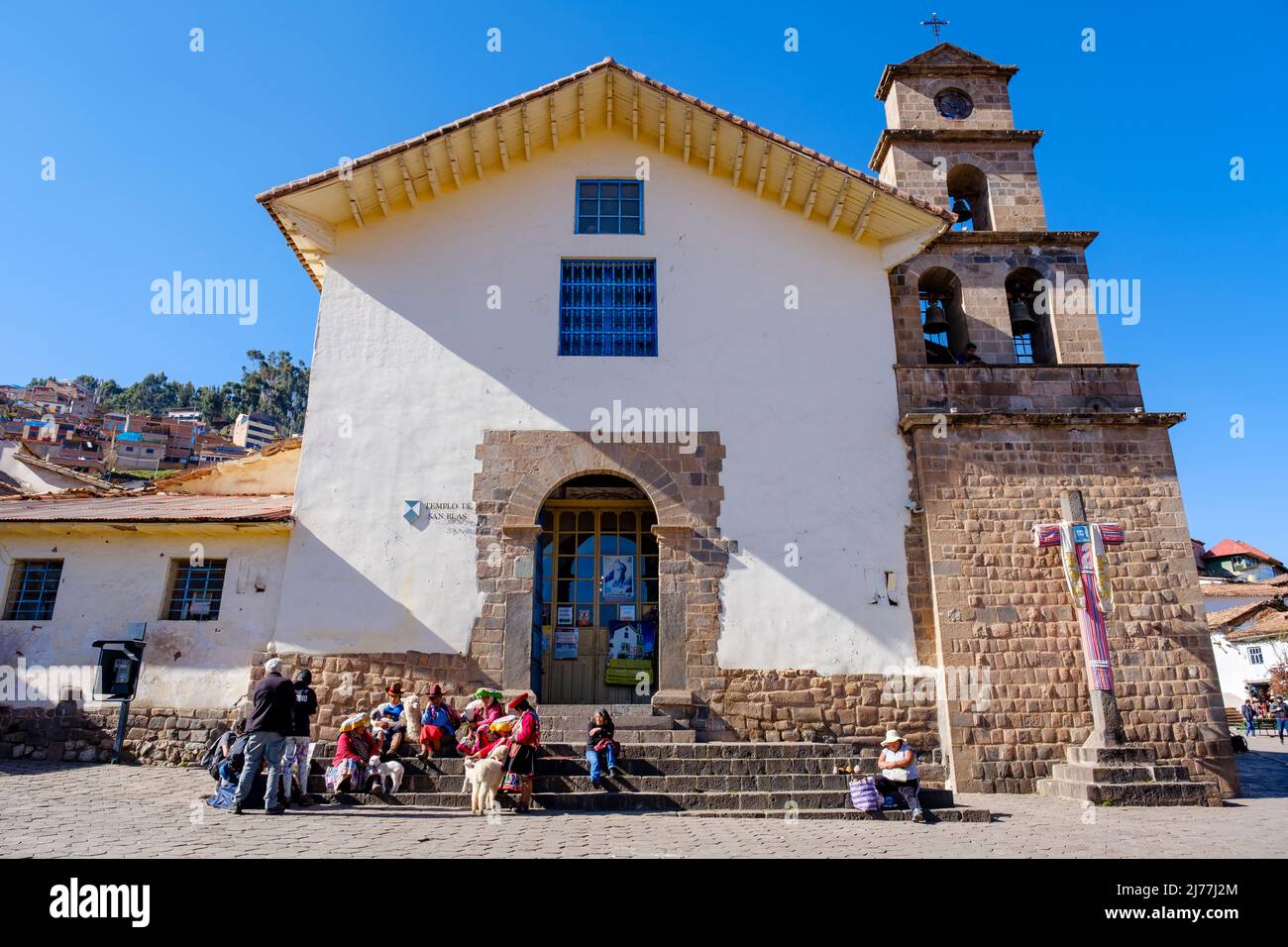 Templo del San Blas, San Blas Church in the San Blas neighbourhood of Cusco, Peru Stock Photo