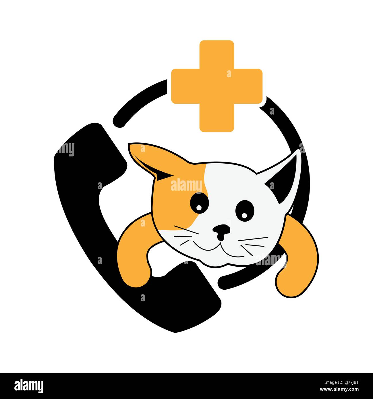 Call for consultation about pet cats. Flat design. Vector Illustration on white background. Stock Vector