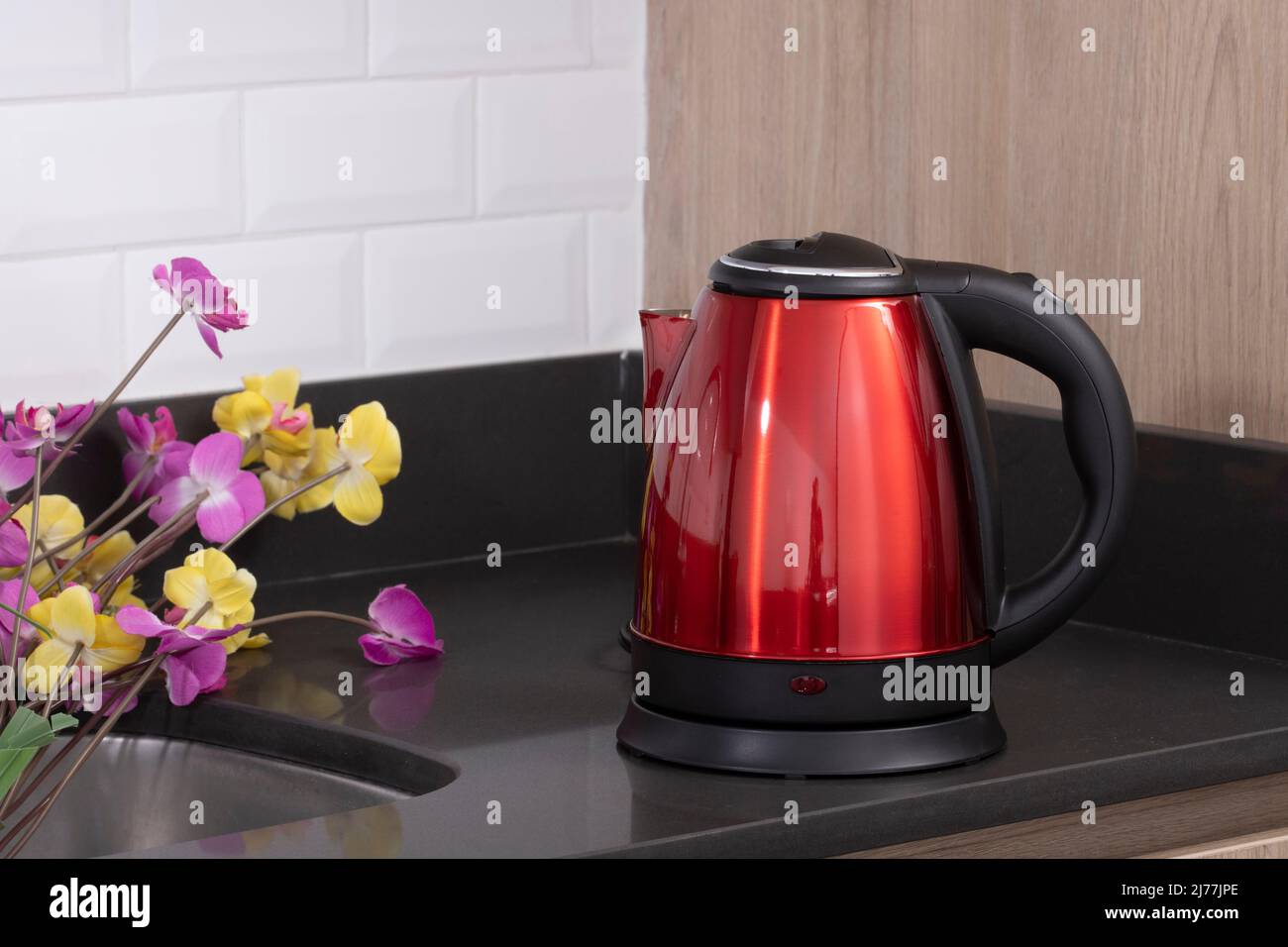 Kitchen Appliance Electric Water Kettle; Photo In The Kitchen Stock