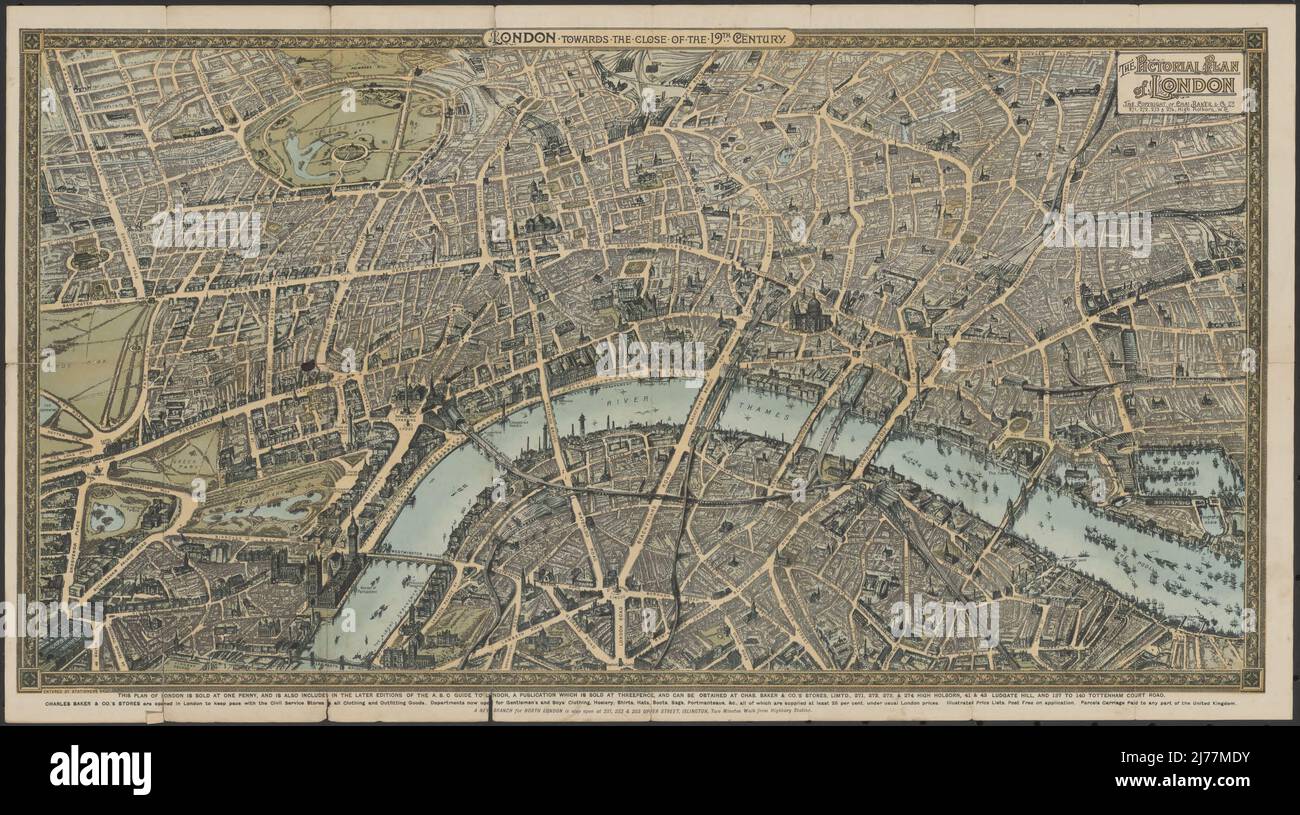 19th century london map hi-res stock photography and images - Alamy