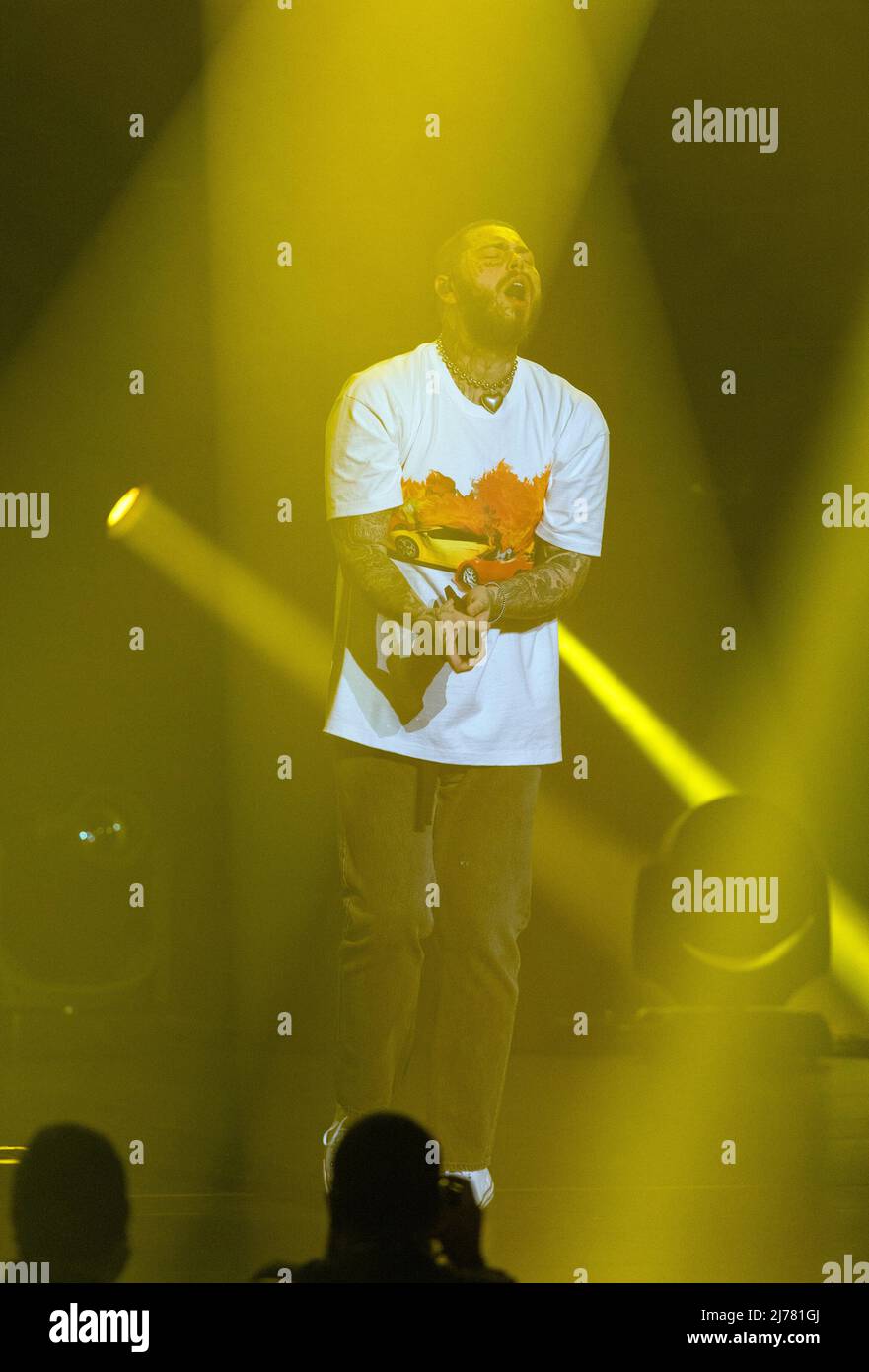 HOLLYWOOD, FL MAY 5 Post Malone performs during the Formula 1 Miami