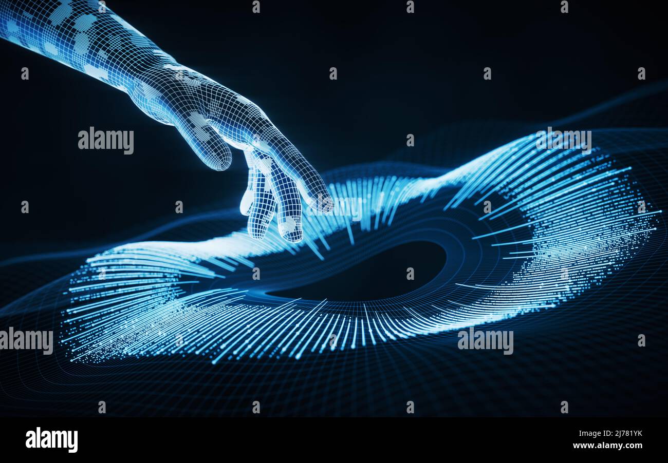 Digital dots grid data hi hi-res stock photography and images - Alamy
