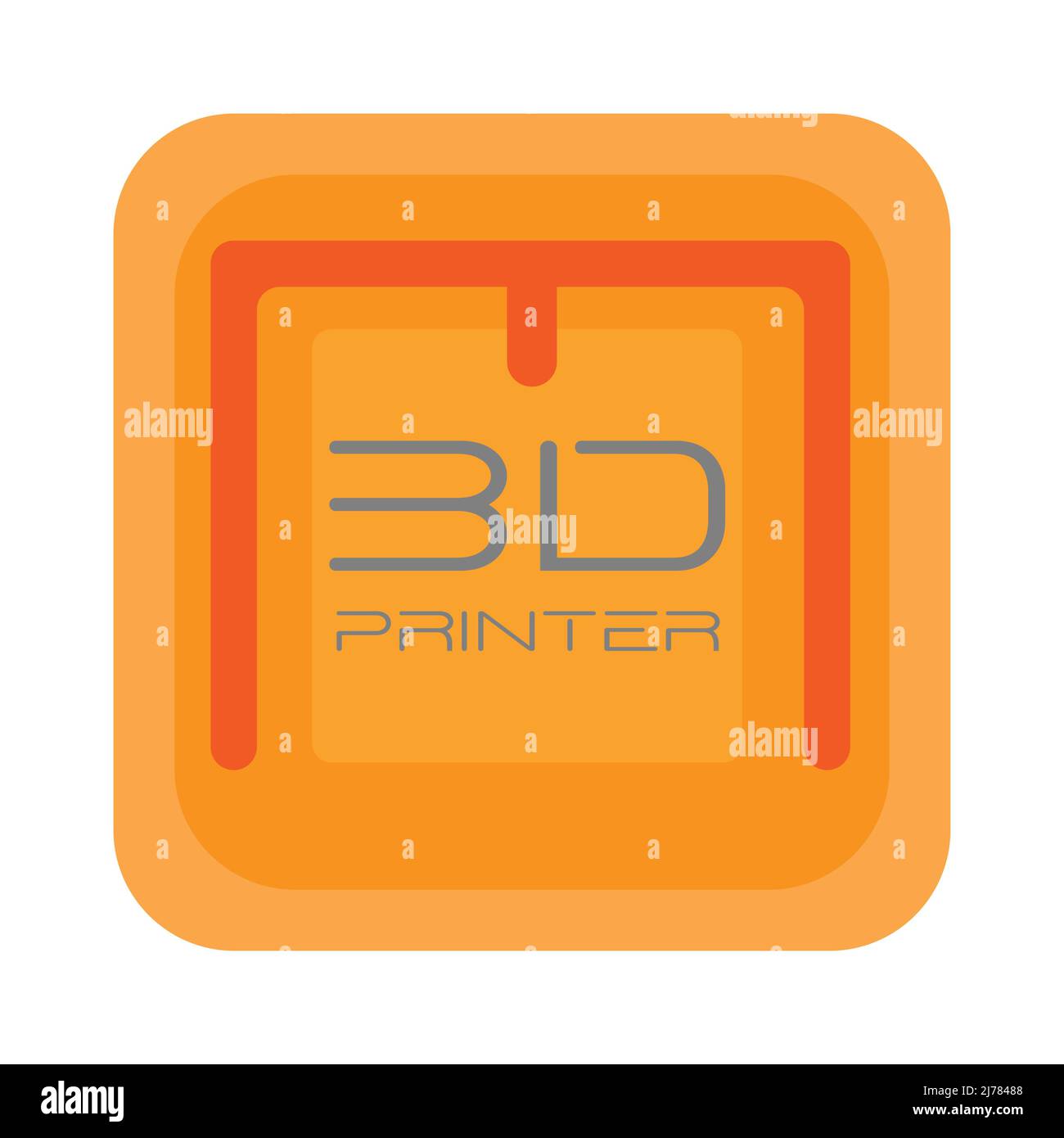 3D Printer flat vector illustration Stock Vector