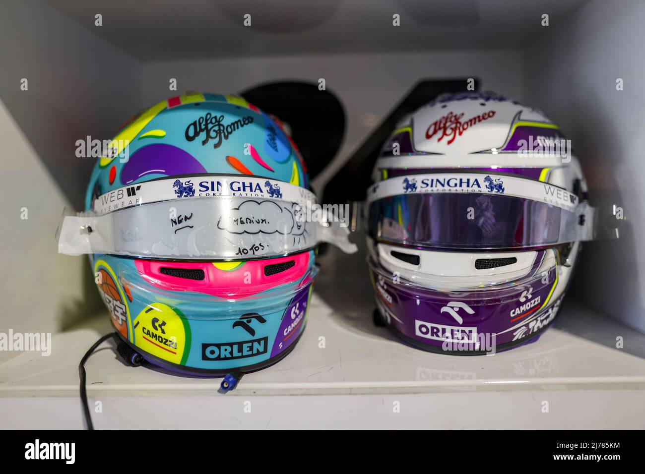 Helmet of 24 Guanyu Zhou (CHN, Alfa Romeo F1 Team ORLEN), F1 Grand