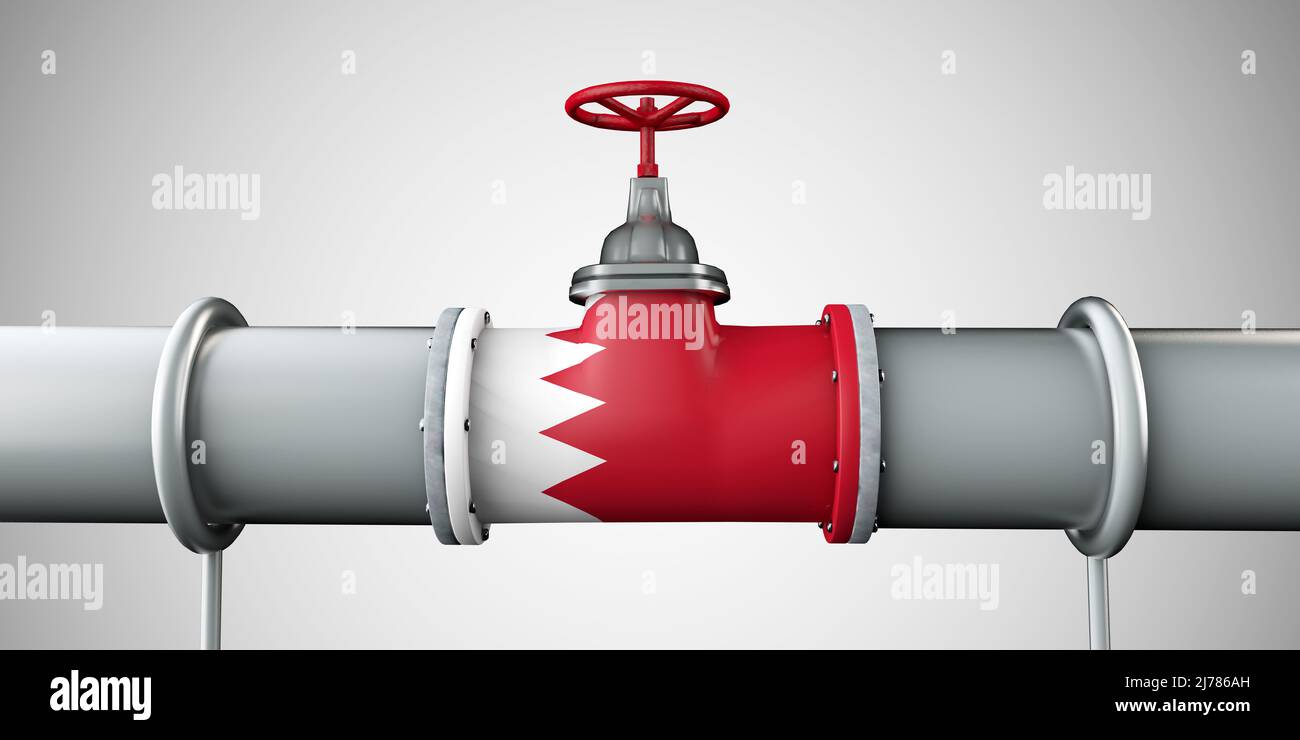Bahrain oil and gas fuel pipeline. Oil industry concept. 3D Rendering