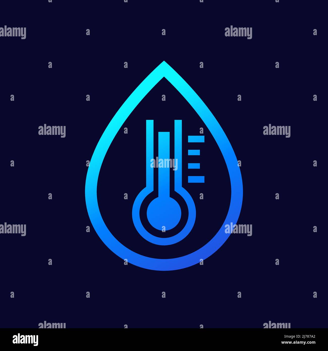 water temperature icon with thermometer, vector Stock Vector Image