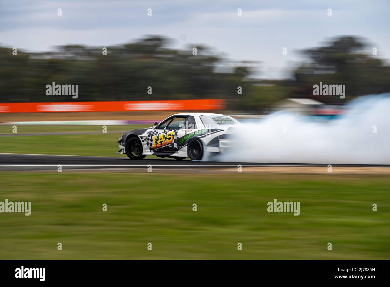 Benalla, Victoria, Australia. 7th May 2022. The IAS car drifting mid-transition in the Motorsport News Esses at Winton Motor Raceway Credit: James Forrester/Alamy Live News Stock Photo