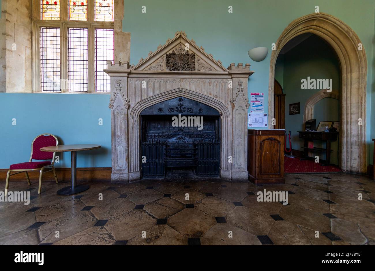 Grand fieplace and fire surround. Ashton Court Estate, Bristol Stock