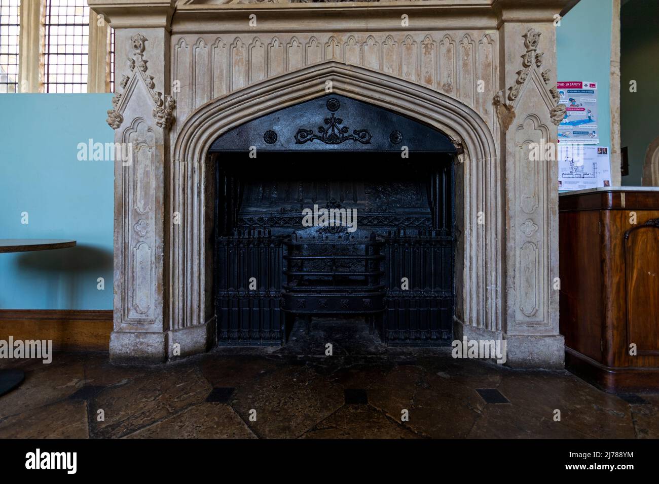Grand fieplace and fire surround. Ashton Court Estate, Bristol Stock
