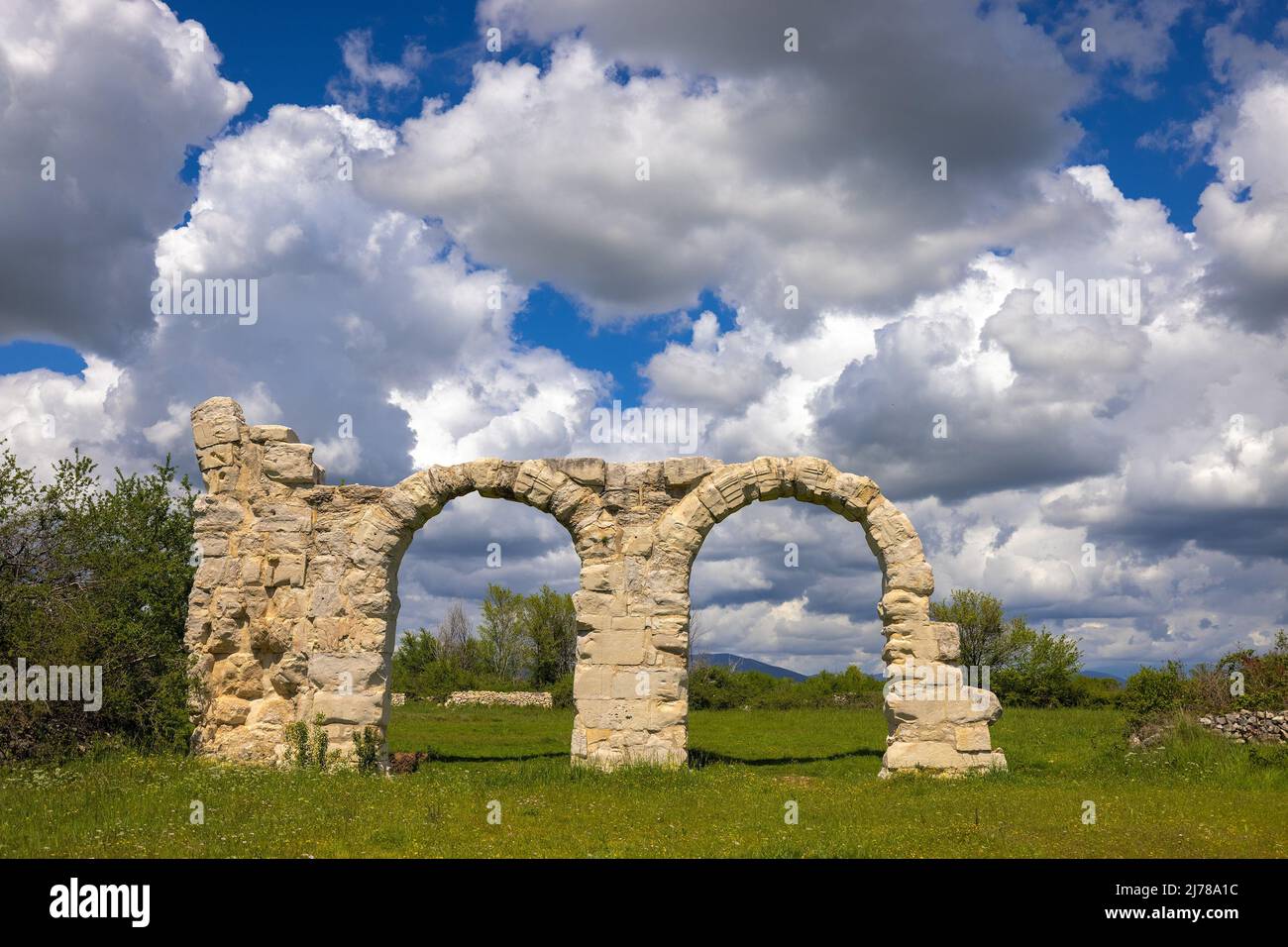 The arches at Burnum, The ruins of the Roman arches at Burnum, Croatia ...