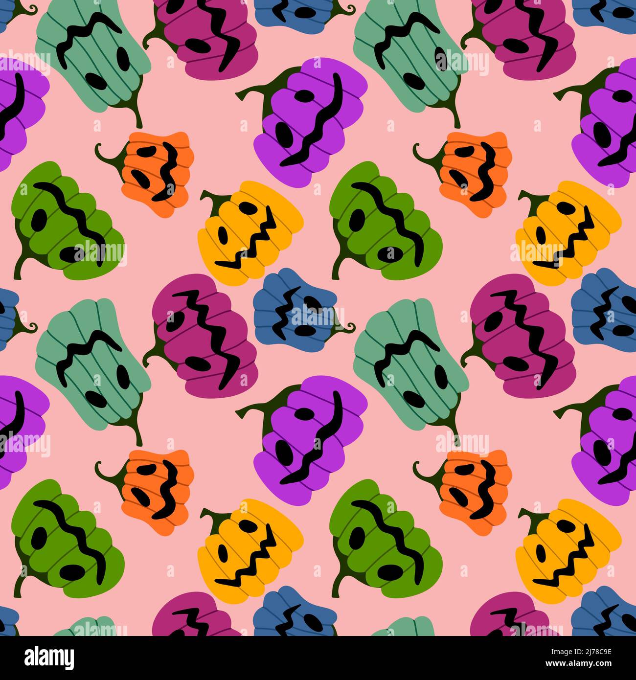 Halloween seamless pumpkin pattern for fabrics and textiles and ...