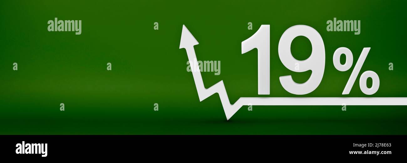 19 percent. The arrow on the graph points up. Rising prices, inflation ...