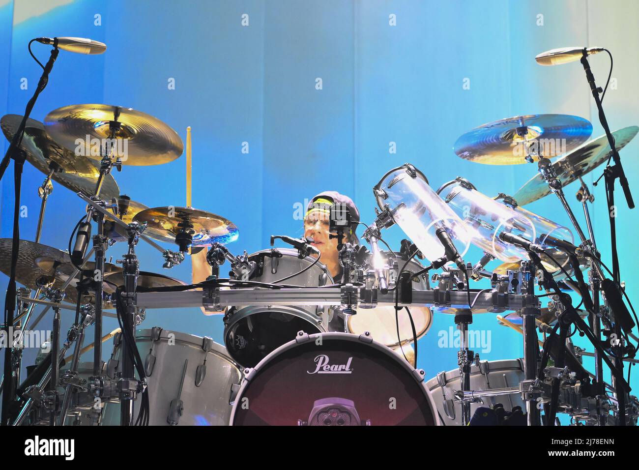 Mike Mangini during the concert of The Dream Theater Top of The World Tour  2022, 6th of May 2022, at PalaEur, Roma, Italy Stock Photo - Alamy