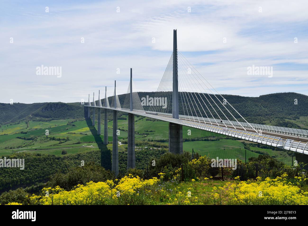 Millau viaduct landscape in southern France Stock Photo