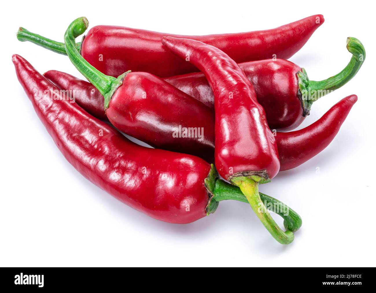 Fresh red chilli peppers isolated on white background Stock Photo - Alamy