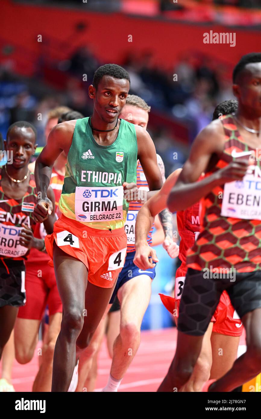 Lamecha Girma participating in the Belgrade 2022 World Indoor