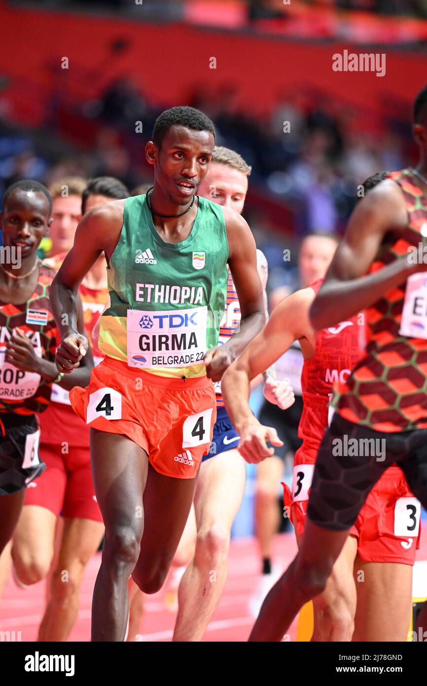 Lamecha Girma participating in the Belgrade 2022 World Indoor