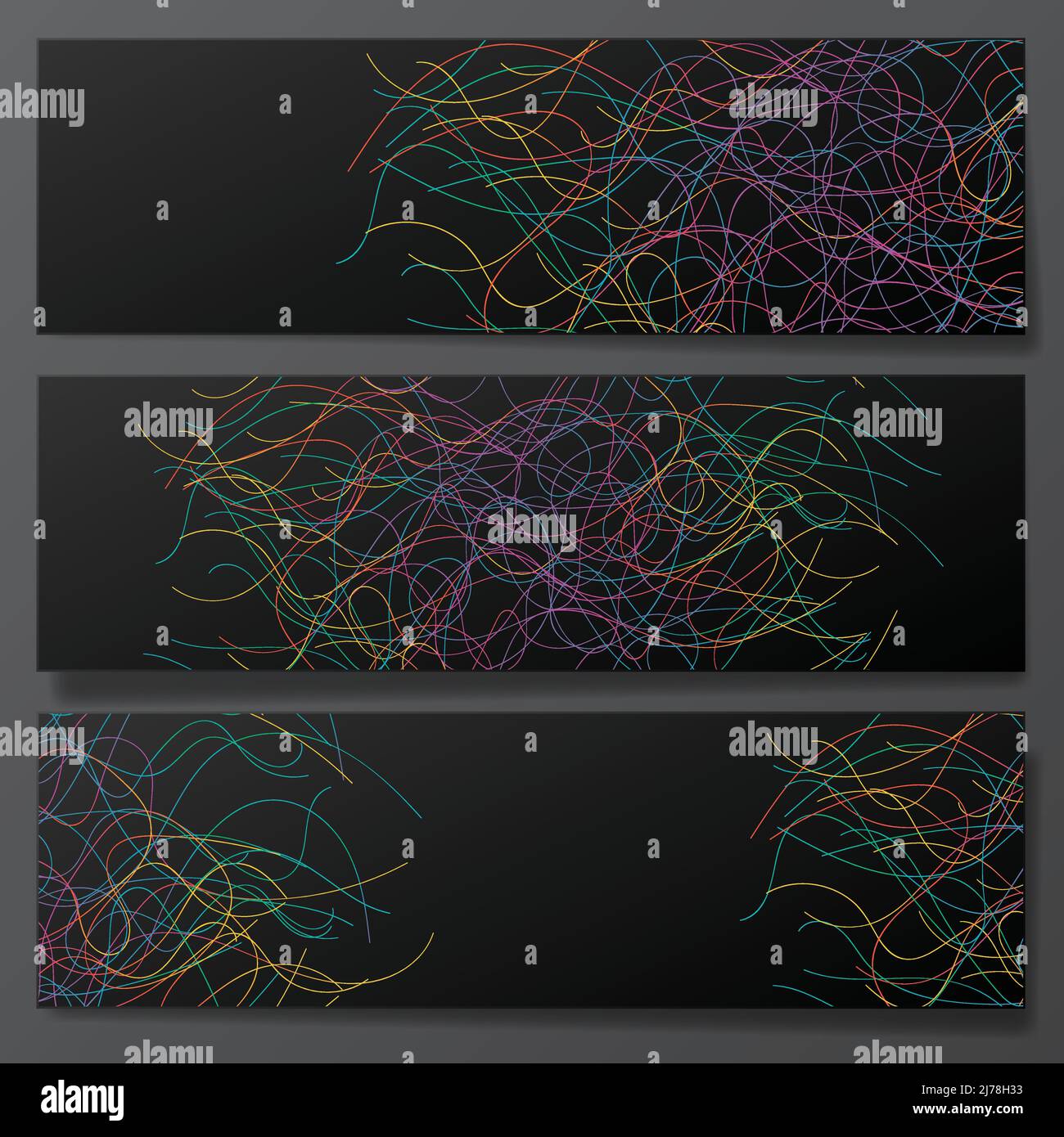 Abstract lines black banners Stock Vector