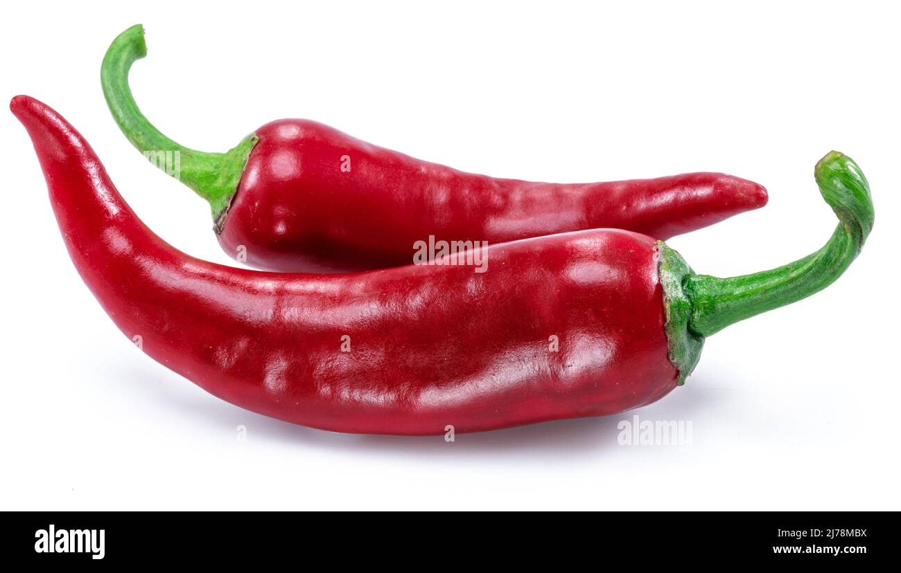 Fresh red chilli peppers isolated on white background Stock Photo - Alamy