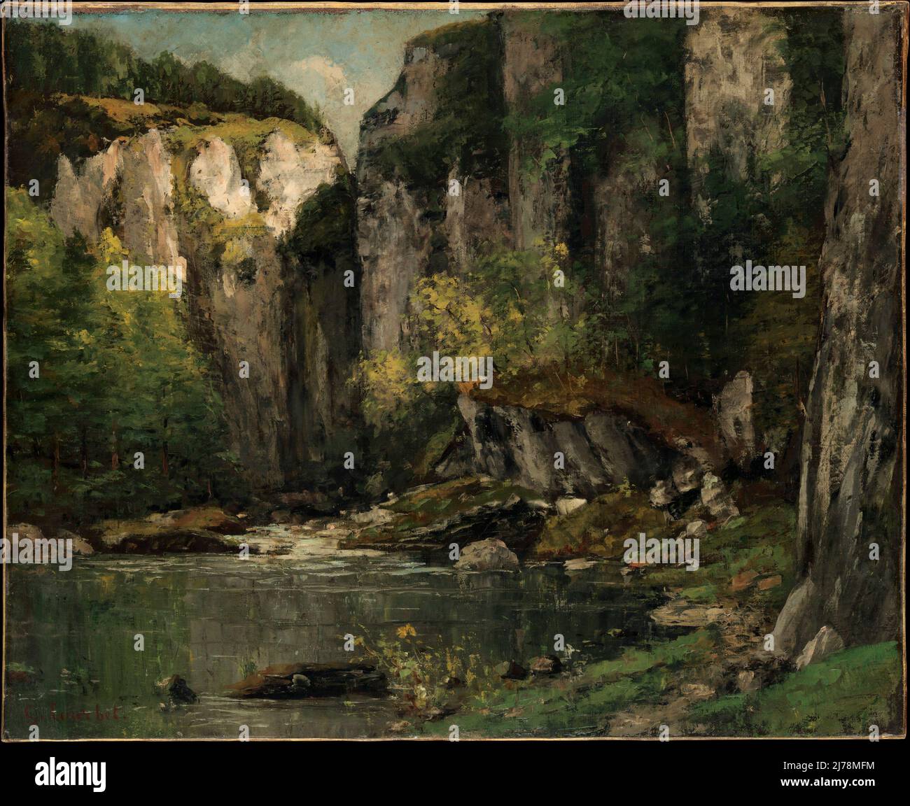 River and Rocks. Gustave Courbet. 1873–77 Stock Photo