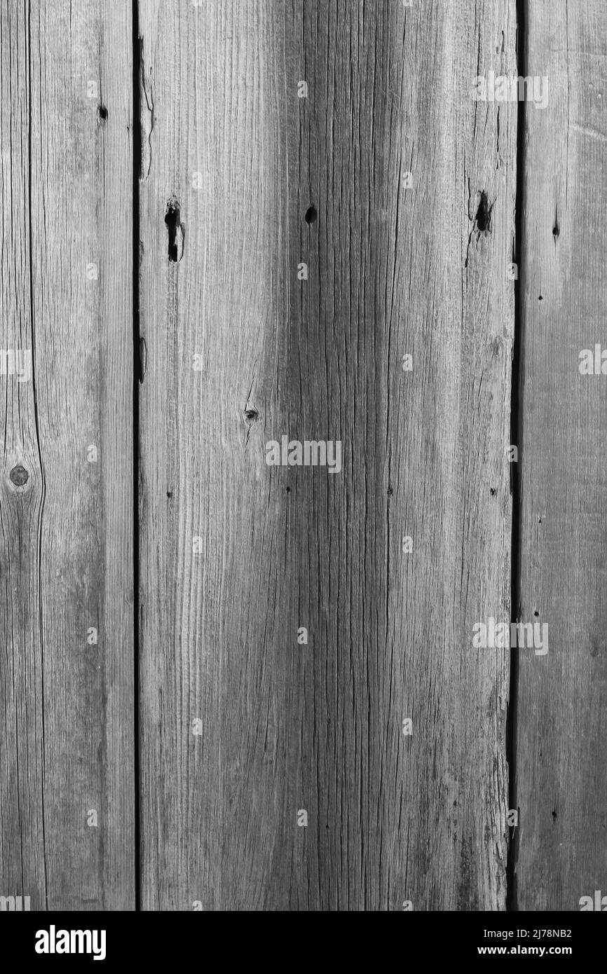 Vintage worn wooden door in black and white Stock Photo - Alamy