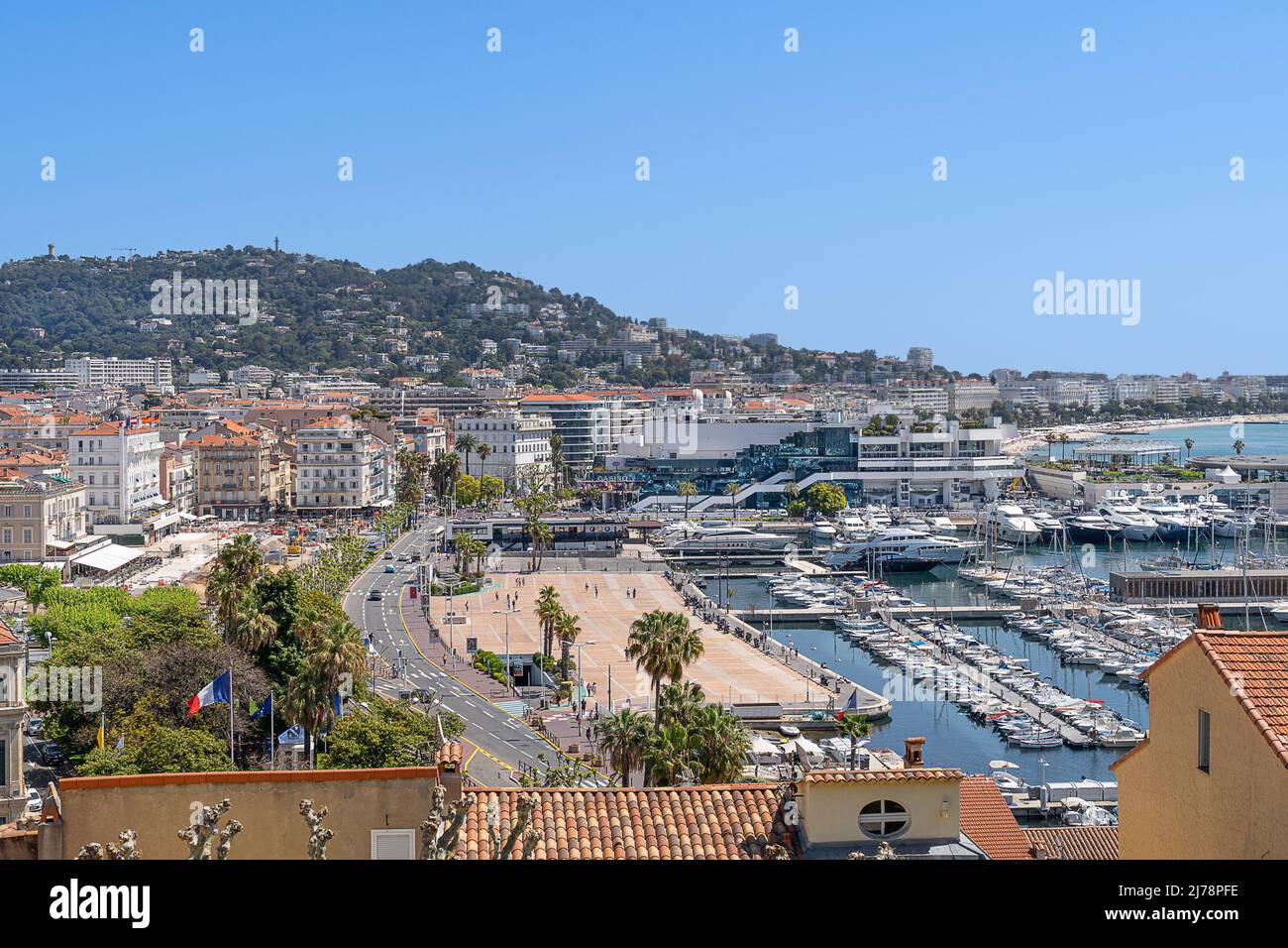 looking out over Cannes in the south of France Stock Photo