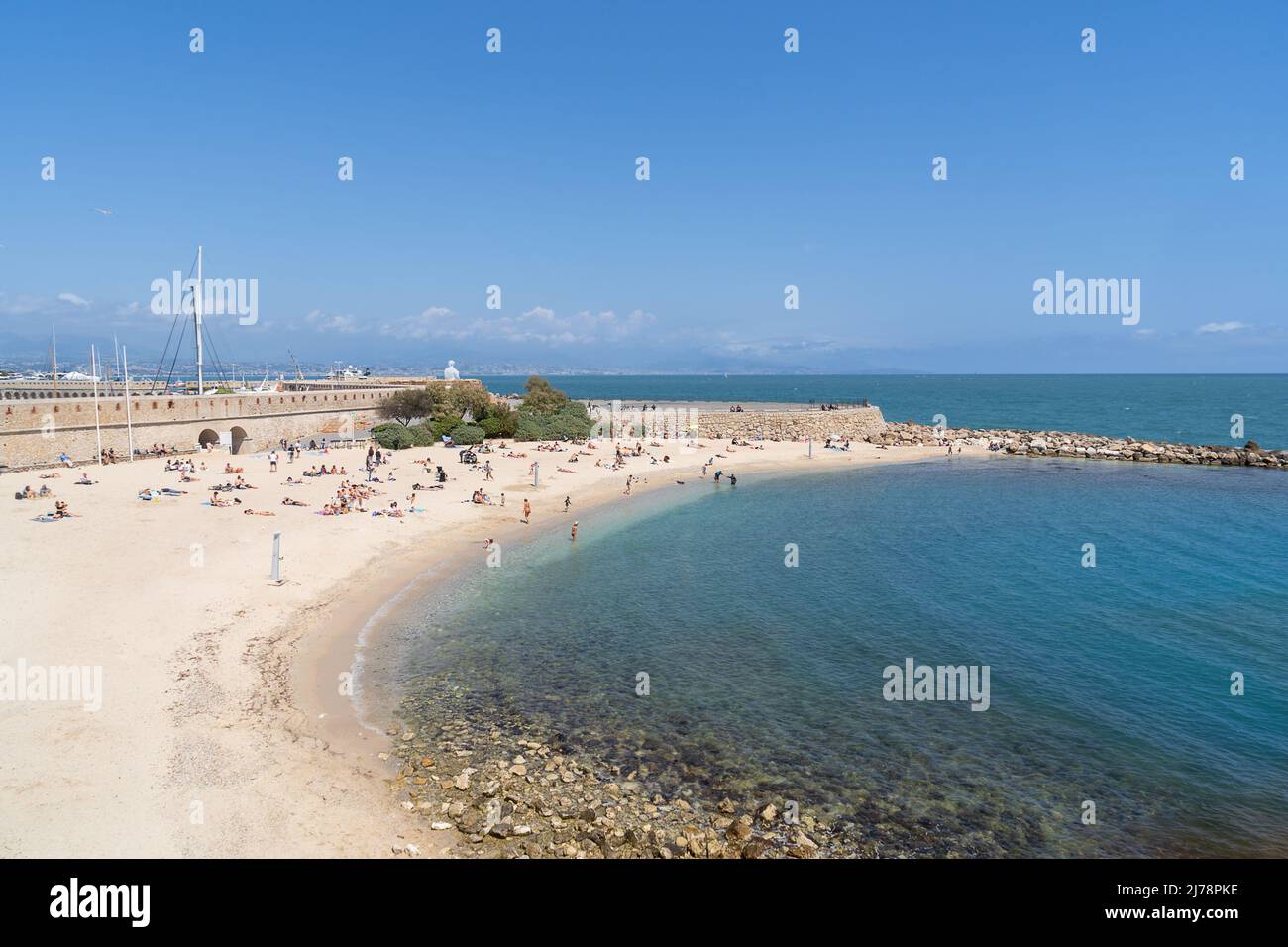 The beach in Antibes Stock Photo